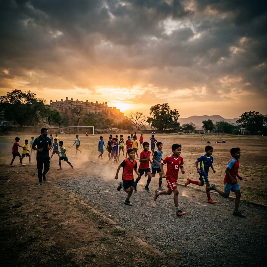 Children training at Dheera Sports Summer Camp, Gwalior